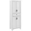 Crosley Furniture Tara Wood 4 Door Pantry in Distressed White/Black