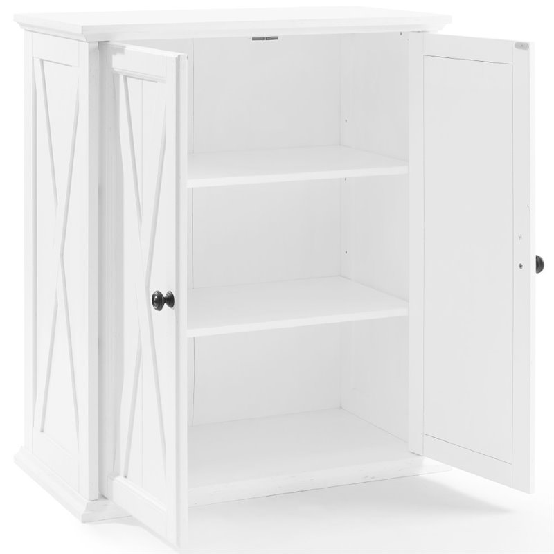 Crosley Furniture Clifton Wood 2 Door Stackable Pantry in Distressed White