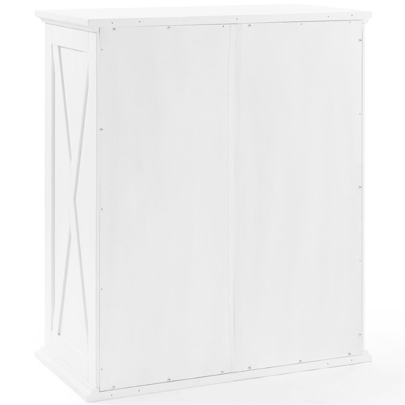 Crosley Furniture Clifton Wood 2 Door Stackable Pantry in Distressed White