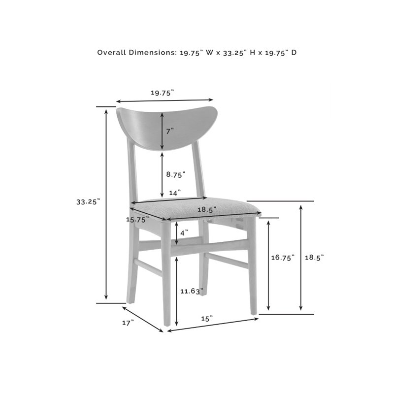 Crosley Furniture Landon Wood Dining Chairs in Acorn Natural (Set of 2)