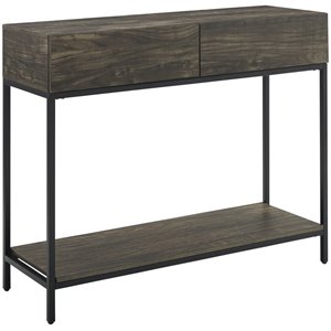 crosley jacobsen 2 drawer console table in brown ash