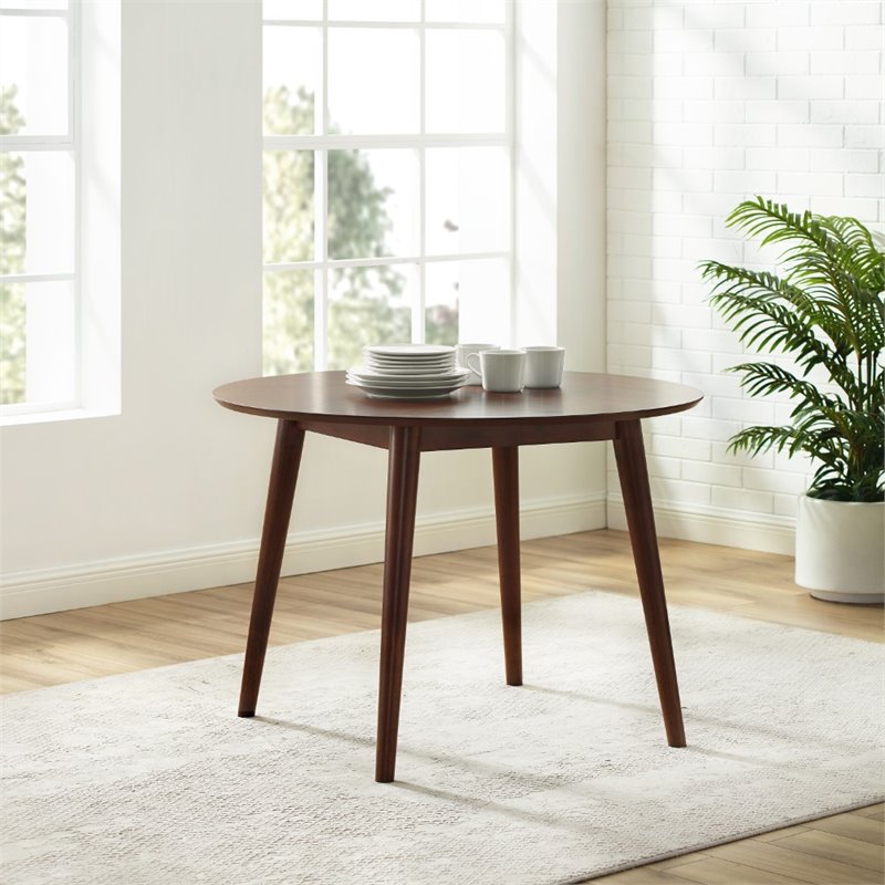 Crosley Furniture Landon Wood Round Dining Table in Mahogany