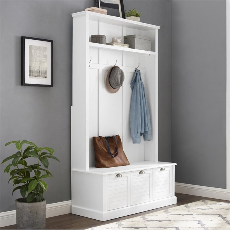 Crosley Furniture Ellison MDF Wood/Birch Veneer Hall Tree in White