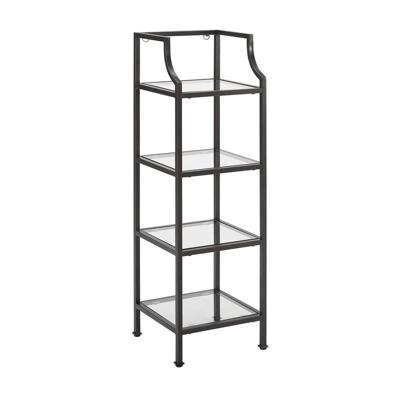 Crosley Aimee 4 Shelf Etagere Bookcase in Oil Rubbed Bronze ...