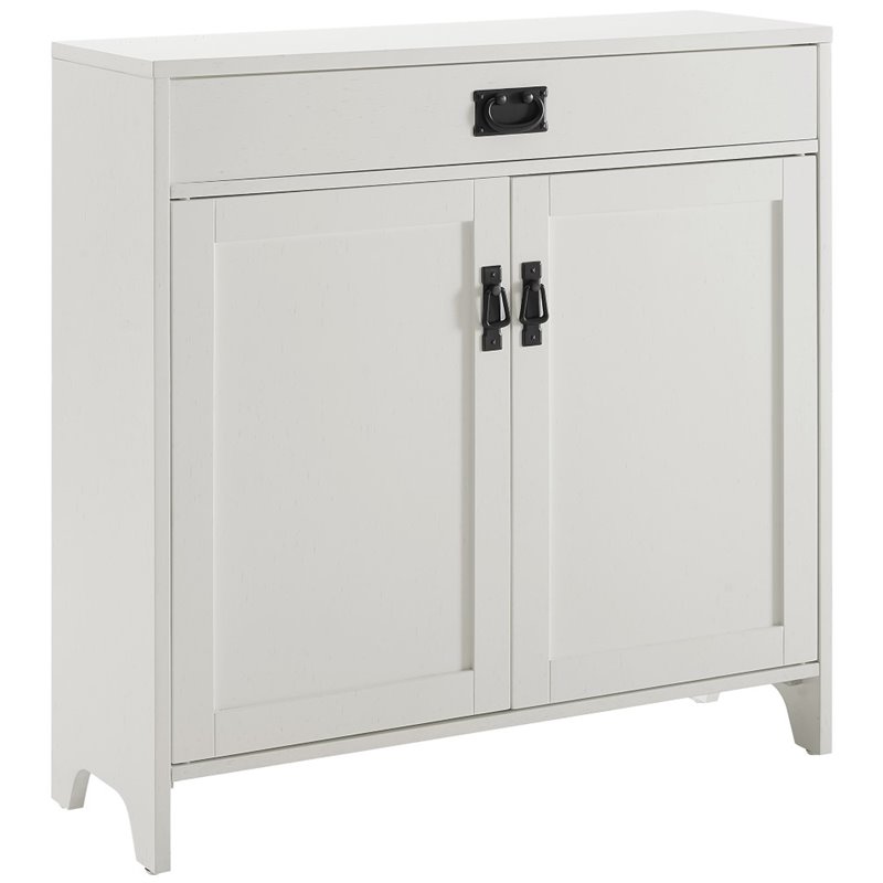 Crosley Fremont Accent Cabinet in Distressed White | Cymax Business