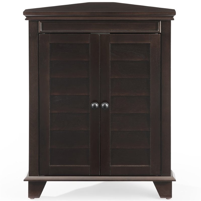 Crosley Furniture Lydia Wood 2 Door Corner Storage Cabinet in Espresso