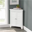 Crosley Furniture Lydia Wood 2 Door Corner Storage Cabinet in White