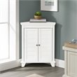 Crosley Furniture Lydia Wood 2 Door Corner Storage Cabinet in White