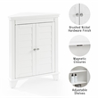 Crosley Furniture Lydia Wood 2 Door Corner Storage Cabinet in White
