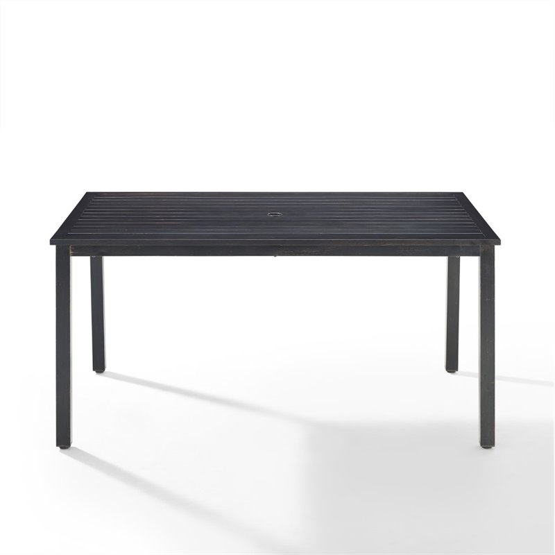 Crosley Furniture Kaplan Metal Outdoor Dining Table in Oil Rubbed Bronze