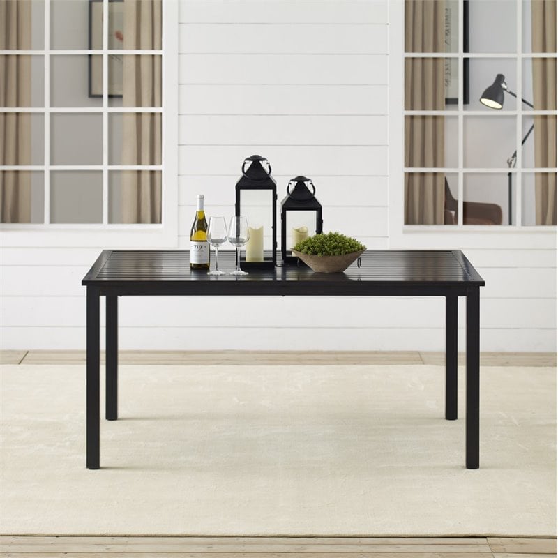 Crosley Furniture Kaplan Metal Outdoor Dining Table in Oil Rubbed Bronze
