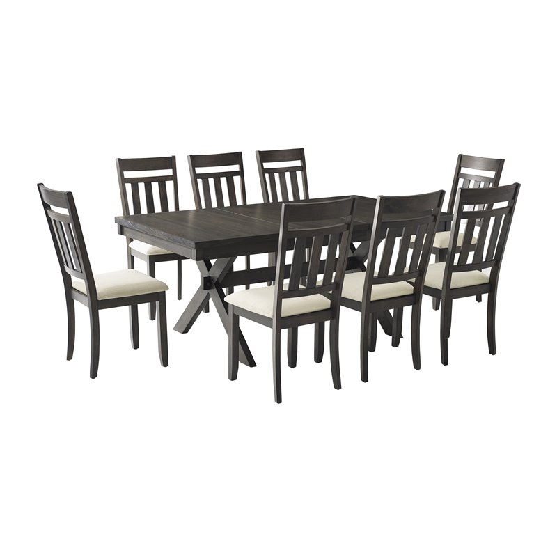 Crosley Furniture Hayden 9 Piece Wood Dining Set in Slate/Cream