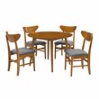 Crosley Furniture Landon 5 Piece Wood Round Dining Set in Acorn Brown