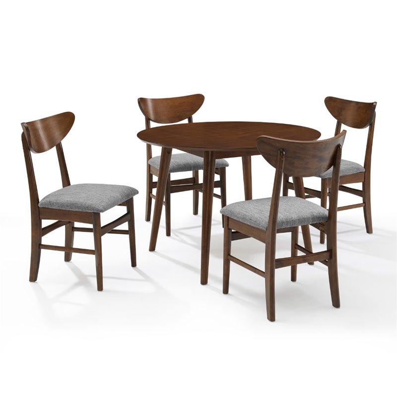 Crosley Furniture Landon 5 Piece Wood Round Dining Set in Mahogany
