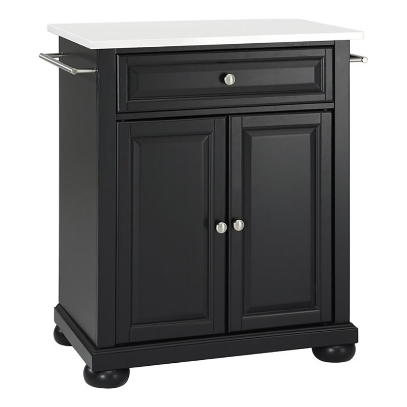 Crosley Furniture Alexandria Wood Portable Kitchen Island in Matte Black