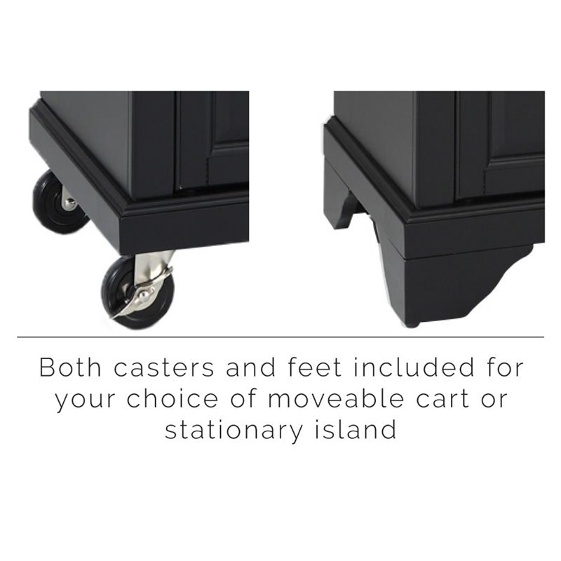Crosley Furniture Lafayette Wood Portable Kitchen Island in Matte Black