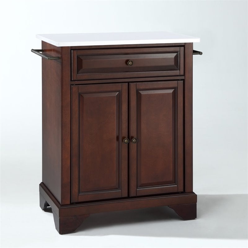 Crosley Furniture Lafayette Wood Granite Top Portable Kitchen Island in Mahogany