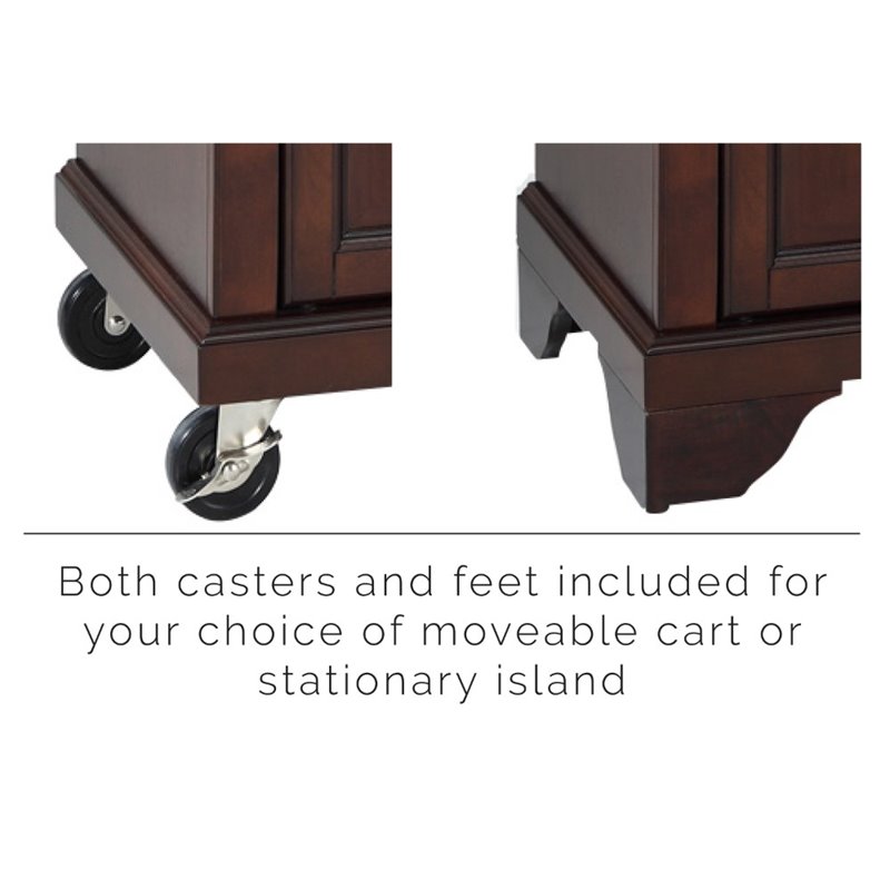 Crosley Furniture Lafayette Wood Granite Top Portable Kitchen Island in Mahogany