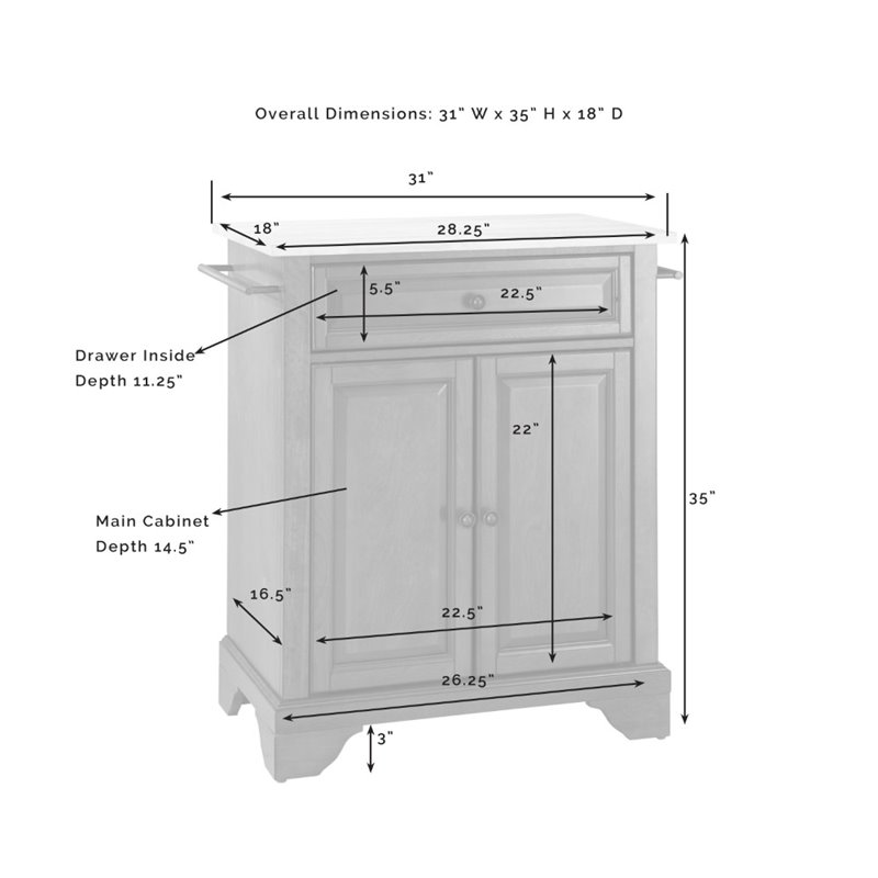 Crosley Furniture Lafayette Wood Granite Top Portable Kitchen Island in Mahogany