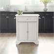 Crosley Furniture Lafayette Wood Granite Top Portable Kitchen Island in White