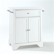 Crosley Furniture Lafayette Wood Granite Top Portable Kitchen Island in White