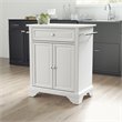 Crosley Furniture Lafayette Wood Granite Top Portable Kitchen Island in White