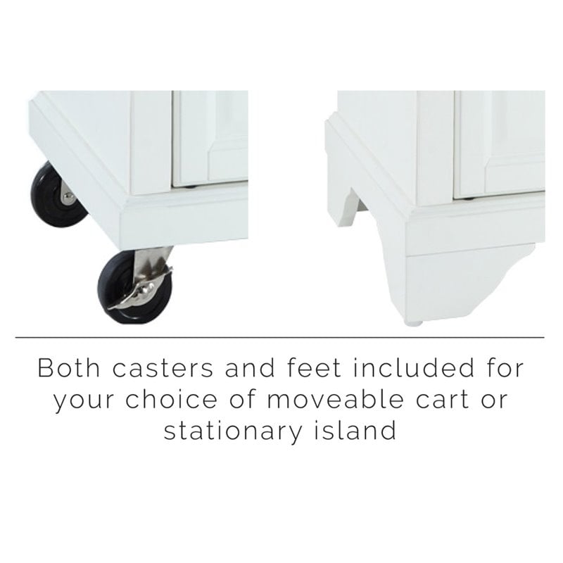 Crosley Furniture Lafayette Wood Granite Top Portable Kitchen Island in White