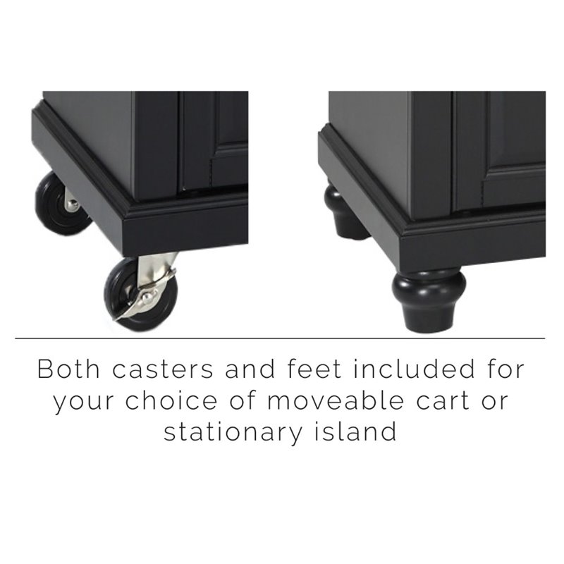 Crosley Furniture Cambridge Wood Portable Kitchen Island in Matte Black