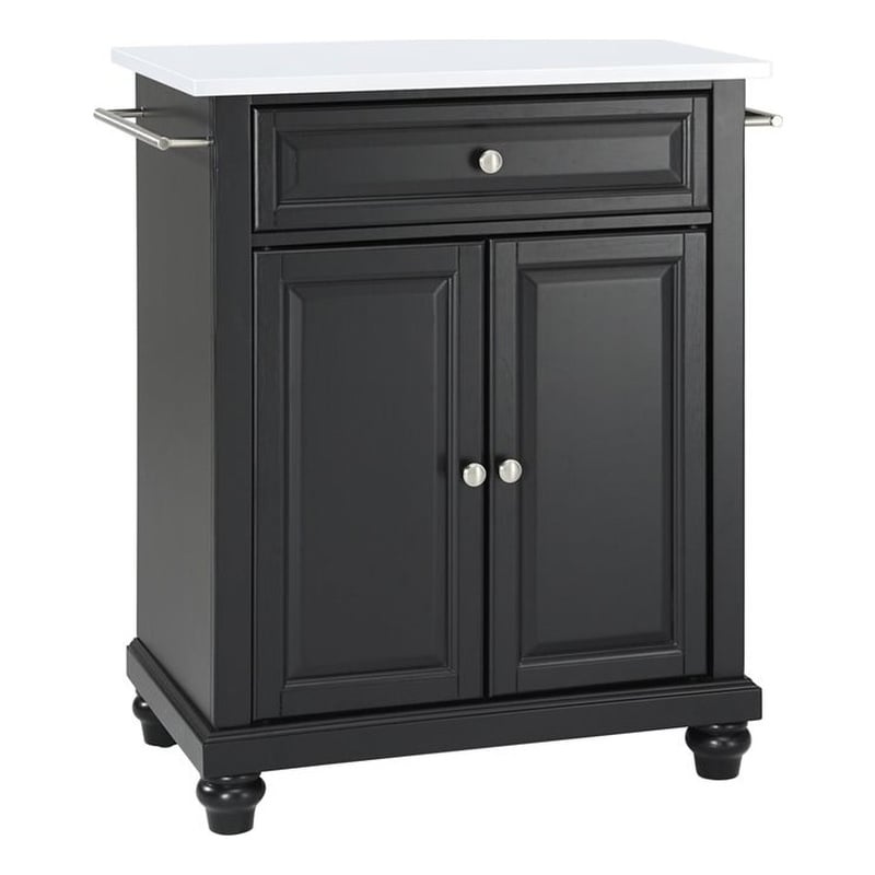 Crosley Furniture Cambridge Wood Portable Kitchen Island in Matte Black
