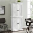 Crosley Furniture Clifton Wood 4 Door Pantry in Distressed White