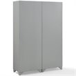 Crosley Furniture Tara Wood 4 Door Pantry Set in Distressed Gray (Set of 2)