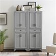 Crosley Furniture Tara Wood 4 Door Pantry Set in Distressed Gray (Set of 2)