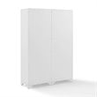 Crosley Furniture Tara Wood 4 Door Pantry Set in Distressed White (Set of 2)