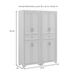 Crosley Furniture Tara Wood 4 Door Pantry Set in Distressed White (Set of 2)