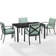 Crosley Furniture Kaplan 5-Piece Fabric & Metal Outdoor Dining Set in Mist Green