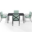 Crosley Furniture Kaplan 5-Piece Fabric & Metal Outdoor Dining Set in Mist Green