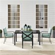Crosley Furniture Kaplan 5-Piece Fabric & Metal Outdoor Dining Set in Mist Green