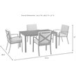 Crosley Furniture Kaplan 5-Piece Fabric & Metal Outdoor Dining Set in Mist Green