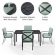 Crosley Furniture Kaplan 5-Piece Fabric & Metal Outdoor Dining Set in Mist Green