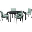 Crosley Furniture Kaplan 5-Piece Fabric & Metal Outdoor Dining Set in Mist Green