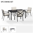 Crosley Furniture Kaplan 5-Piece Fabric & Metal Outdoor Dining Set in Oatmeal