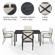 Crosley Furniture Kaplan 5-Piece Fabric & Metal Outdoor Dining Set in Oatmeal