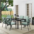 Crosley Furniture Kaplan 7-Piece Fabric & Metal Outdoor Dining Set in Mist Green