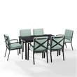 Crosley Furniture Kaplan 7-Piece Fabric & Metal Outdoor Dining Set in Mist Green