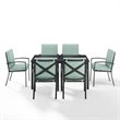 Crosley Furniture Kaplan 7-Piece Fabric & Metal Outdoor Dining Set in Mist Green