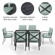 Crosley Furniture Kaplan 7-Piece Fabric & Metal Outdoor Dining Set in Mist Green
