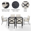 Crosley Furniture Kaplan 7-Piece Fabric & Metal Outdoor Dining Set in Oatmeal