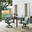 Crosley Furniture Kaplan 5 Piece Metal Outdoor Dining Set in Mist Green