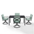 Crosley Furniture Kaplan 5 Piece Metal Outdoor Dining Set in Mist Green