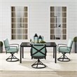 Crosley Furniture Kaplan 5 Piece Metal Outdoor Dining Set in Mist Green